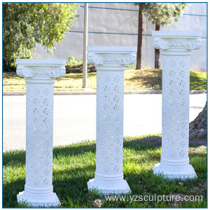 White Hollow Fiberglass Column for Wedding Decoration